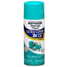 rust - oleum paints touch ultra cover 2 in 1 spray paint, teal