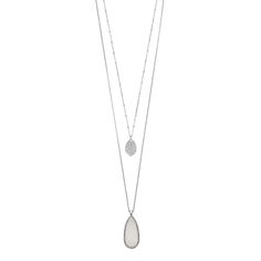 LC Lauren Conrad Long Teardrop & Leaf Layered Necklace Elegant Teardrop Drop Necklace For Layering, Elegant Teardrop Pendant Drop Necklace For Layering, Lauren Conrad Collection, Stunning Style, Layered Design, Teardrop Necklace, Layered Necklace, Lc Lauren Conrad, Layers Design