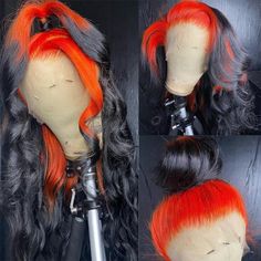 Lux Hair, Tiger Orange, Womens Fall Dress, Hair Shop, Lace Front Wig, Color Collection, Body Wave, 100 Human Hair, Gradient Color