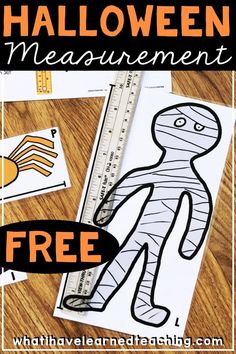 halloween measurement worksheet with free printables for kids to practice their math skills