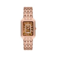 The Raquel from Fossil is the watch you’ll reach for when you want to seize the day. 26mm rectangular rose gold-tone case with a brown dial and crystal inner-frame, date display and mineral crystal Brushed and polished rose gold-tone bracelet with push-button fold-over clasp Water-resistant to 50 meters Gold Watch Women, Seize The Day, Rose Tone, Fossil Watches, Watch Women, Rose Gold Case, Three Hands, Steel Mesh, Rose Gold Watch