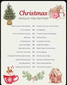 Im bored so yea December Fun Friday Activities, Holiday Group Activities, Holiday Would You Rather, Christmas Activities For Adults At Work, Would You Rather Christmas Edition, 25 Christmas Activities, Christmas Would You Rather Questions, Fun Things To Do At A Christmas Party, Would You Rather Christmas