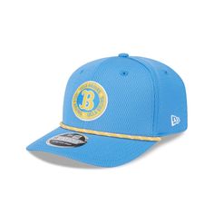 The UCLA Bruins 9SEVENTY Stretch-Snap Hat features an embroidered Bruins patch at the front panels with a matching rope at the visor and a team logo at the right-wear side. Additonal details include a team logo above a snapback closure at the rear and a gray undervisor. Big League Chew, All Nba Teams, Ucla Bruins, Calgary Flames, Vancouver Canucks, Florida Panthers, Utah Jazz, Anaheim Ducks, Mlb Teams