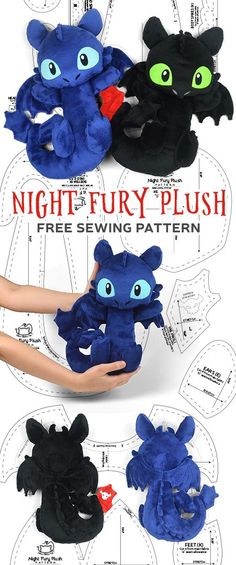 the instructions for how to make a night fury plush toy