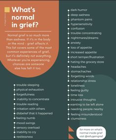 an info sheet with the words, what's normal in gritet? and other things