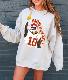 Unique one-of-a-kind KC Chiefs Pacheco adult unisex sweatshirt! this is the perfect shirt for every Sunday or a gift for your favorite KC Chiefs fan. This shirt runs true to size and comes in 5 different colors. Please check size chart before ordering. Funny Chiefs Shirts, Pacheco Chiefs, Chiefs Outfit Woman, Chiefs Outfit, Kc Chiefs Shirts, Chiefs Sweatshirt, Football Jersey Outfit, Chiefs Shirts, Tailgate Outfit