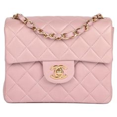 CHANEL Pink Quilted Lambskin Vintage Square Mini Flap Bag Xupes Reference: HB5198 Serial Number: 6963366 Age (Circa): 2000 Accompanied By: Chanel Dust Bag, Box, Authenticity Card Authenticity Details: Authenticity Card, Serial Sticker (Made in France) Gender: Ladies Type: Shoulder, Crossbody Colour: Pink Hardware: Gold (24k Plated) Material(s): Lambskin Leather Interior: Pink Leather Closure: Turn Lock Height: 13cm Width: 17cm Depth: 6.5cm Strap Drop: 53cm Excellent Pre-Owned Condition -The exterior is in excellent condition with light signs of use. -The interior is in excellent condition with light signs of use. -The hardware is in excellent condition with light signs of use. -The corners are in excellent condition with light signs of use. -Overall this item is in excellent pre-owned cond Structured Shoulder, Chanel Pink, Pink Chanel, Handbags Online, How To Make Notes, Flap Bag, Pink Leather, Leather Interior, Lambskin Leather