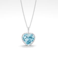 ITEM INFORMATION Gemstone:  * Aquamarine & Diamond Aquamarine:  * Option 1: 0.65 carats * Option 2: 1.05 carats * Cut: Heart Diamonds:  * Grade: VS - VVS  / G * Cut: Round Metal: * 18K White Gold Pendant dimensions: * Option 1: 8x8mm (including diamond halo) * Option 2: 10x10mm (including diamond halo) Chain: * Length: 16" or 18" (more lengths available on request) Also available in: * Different Dimensions & Gemstones * 18K Yellow Gold & 18K Rose Gold * Platinum 950 Certification: * Complimentar Luxury White Gold Blue Topaz Gemstones, Luxury Aquamarine Necklace For Anniversary, Luxury Diamond Necklace With Accent Stones, Luxury Diamond Necklaces With Accent Stones, Luxury Sapphire Heart Cut Jewelry, Anniversary Aquamarine Necklace With Diamond Accents, Anniversary Diamond Gemstones With Gemstone Accents, Brilliant Cut Blue Topaz Gemstones For Gift, Blue Topaz Heart Cut Jewelry For Formal Occasions