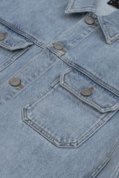 The iconic denim jacket, without all the fuss and flair. The Washed Denim Jacket is cut from Italian-engineered heritage denim made from 100% Organic Cotton, softened and finished with a no-frills wash that will continue to mold with wear and tear. It's the ideal jacket to complete an effortlessly clean look, whether you're going full on Canadian tux or dressing it up with navy chinos and Chelsea boots. Washed Blue Recycled Denim Jacket With Pockets, Denim Button-up Outerwear With Multiple Pockets, Washed Blue Cotton Denim Jacket With Buttons, Recycled Denim Vest With Pockets In Denim Blue, Washed Blue Button-up Denim Vest With Pockets, Urban Denim Blue Jacket With Button Closure, Urban Denim Button-up Jacket, Urban Style Medium Wash Denim Jacket With Button Closure, Urban Button-up Denim Jacket