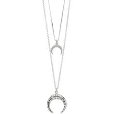 "Complete your chic look when you accessorize with this sterling silver crescent moon necklace. Complete your chic look when you accessorize with this sterling silver crescent moon necklace. Chain length: 18 in. Chain type: cable Metal: sterling silver Plating: rhodium Finish: polished, textured Packaging: boxed Please note, due to the high value of this item, a signature may be required upon delivery. Size: 18"". Gender: female. Age Group: adult." Adjustable Silver Half Moon Necklace, Adjustable Half Moon Silver Necklace, Sterling Silver Crescent Clavicle Chain, Adjustable Crescent Clavicle Chain Necklace, Silver Crescent Charm Necklace, Silver Crescent Clavicle Chain Jewelry, Silver Crescent Necklace With Adjustable Chain, Sterling Silver Crescent Necklace With Delicate Chain, Textured Packaging