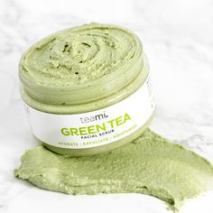 Our super skin brightening Green Tea Facial Scrub will be your new skincare bff! Made with organic matcha green tea, lemongrass and sugar, we formulated this natural exfoliator to be gentle enough for all skin types and buff away unwanted dead skin, without stripping your skin of its' natural oils. Multi-use: Use as a morning facial cleanser, makeup remover or in the shower for a face or body scrub! Superfood ingredients: Matcha Green Tea Lemongrass Sugar Apply to damp skin using circular motion Green Tea Scrub, Green Tea Facial, Green Tea Face, Exfoliating Face Scrub, Natural Skincare Brands, Organic Matcha, Facial Scrub, Organic Green Tea, Natural Exfoliant