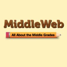 the logo for middle web, with an orange pencil in it's right corner