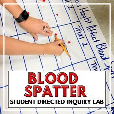 Blood Spatter Inquiry Lab ⋆ The Trendy Science Teacher Forensic Biology, Middle School Science Lab, Forensics Science, High School Science Teacher, Teaching Secondary, Science Camp, Summer Camp Ideas, Teaching Game