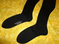 "1 pair of HTF New Old Stock early 1900s Edwardian Flapper antique stockings.  Jet black color, seamed back.   Made of a cotton knit. approx measurements-heel to toe-9.5, heel to top 28\" Unstretched They are in very nice vintage condition, no holes or stains-there is one tiny spot-as shown.    TREAT YOURSELF OR SOMEONE YOU LOVE TO THESE BEAUTIFUL VINTAGE STOCKINGS!!   There are no returns due to size fit or color.   I am always happy to answer questions. Thank you for shopping Forever Chic Textiles! 0006-10-23b" Garter Stockings, Jet Black Color, Vintage Stockings, Vintage Tablecloths, Dress Measurements, Early 1900s, Socks And Hosiery, Cotton Knit, Jet Black