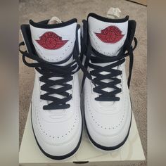 Women's Size 10 Brand New Classic White Basketball Shoes With Red Sole, White Jordan Shoes With Branded Insole, White High-top Jordan Shoes With Laces, White Mid-top Jordan Shoes With Laces, White High-top Jordan Shoes, White Jordan Shoes With Red Sole, Lace-up, White Jordan Shoes With Laces, Round Toe, White High-top Jordan Shoes With Red Sole, White High-top Basketball Shoes With Red Sole