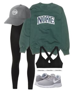 "basketball game." by ainlsley ❤ liked on Polyvore featuring NIKE, Victoria's Secret and Calvin Klein Underwear College Outfits Comfy, Nike Looks, College Outfit, Lazy Day Outfits, Lazy Outfits, Sporty Outfits, Back To School Outfits, Athletic Outfits, Nike Outfits