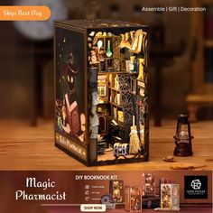 the magic pharmacist book set is on display in front of an open box