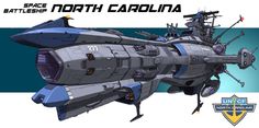 EDF Space Battleship North Carolina (Space Battleship Yamato / Starblazers universe) Uss North Carolina, Concept Vehicles Sci Fi