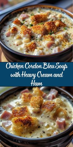 chicken cordon blue soup with heavy cream and ham