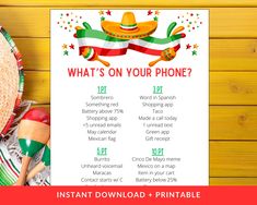 an image of a mexican themed poster with the text what's on your phone?