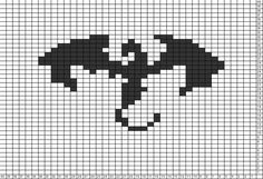 a cross stitch pattern with the shape of a dog's head in black and white