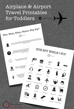 an airplane and airport travel printables for toddlers