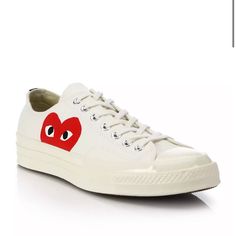 Size 8 Women’s Converse Cdg’s Brand New With Tags Amazing Shoes Just Never Got The Chance To Wear Them Comme Des Garcons Shoes, Off White Converse, Converse Comme Des Garcons, Converse Logo, Converse Low Tops, Top Sneakers Women, White Converse, Comme Des Garcons Play, Low Top Sneakers