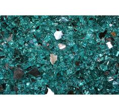 a pile of green crushed glass next to each other