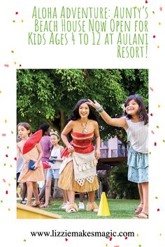 Discover the ultimate kids' club experience at Aunty's Beach House, now available for children ages 4 to 12 at Aulani Resort. Pre-register online up to 90 days before your vacation and enjoy hula dancing, ukulele lessons, and Hawaiian storytelling. Book your dream Aloha adventure today! Hula Dancing, Hawaiian Resorts, Aulani Resort, Disney Resort Hotels, Aulani Disney Resort, Disney Aulani