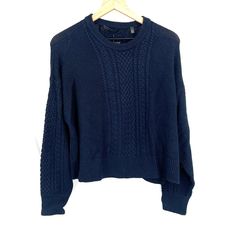 Size: M Color: Midnight Navy Blue Specifics: Msrp $395.00 Mixed Knit Pullover Boxy Fit Stunning Sweater And Not Itchy At All Condition: New With Tags No Rips Or Stains Noted Measurements Are Approximate, In Inches, And Taken With Item Lying Flat. Armpit To Armpit: 24" Sleeve: 20" Shoulder To Hem: 21" See Photos For Details Tq4 Boxy Sweater, Cashmere Blend Sweater, Womens Cashmere, Bell Sleeve Sweater, Boatneck Sweater, Midnight Navy, Beige Sweater, Knit Pullover, Blue Wool