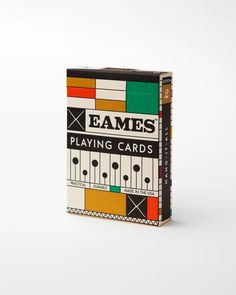 a playing card box with the words eaamis on it's front cover