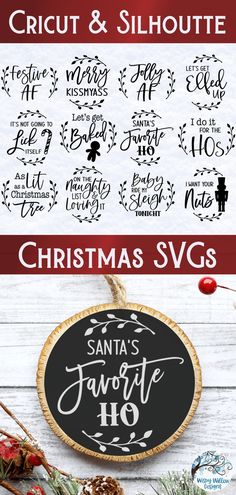 the christmas svg bundle is available for cricut and silhouette