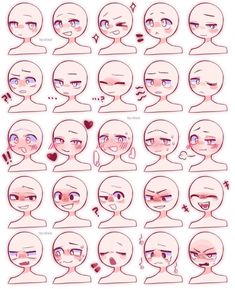 an anime character's face with different expressions and facial expressions, including the eyes