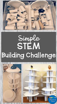 Simple STEM Activity for Kids - Hands-on Building Challenge Simple Stem Activities, Stem Activity For Kids, Stem Activities Kindergarten, Teaching Games, Stem Building, Stem Activities Preschool, Kindergarten Stem, Elementary Stem Activities, Activities Elementary