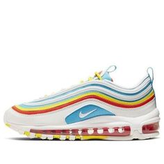 (GS) Nike Air Max 97 'Summer Pack' CK0052-400 (SNKR) Playful Multicolor Spring Sneakers, Colorful Fun Sneakers For Summer, Playful Summer Streetwear Sneakers, Nike Low-top Sneakers For Summer, Summer Sports Sneakers With Air Max Cushioning, Rainbow Sporty Sneakers For Summer, Sporty Rainbow Sneakers For Summer, White Sporty Sneakers For Summer, Fun Rainbow Sneakers For Spring