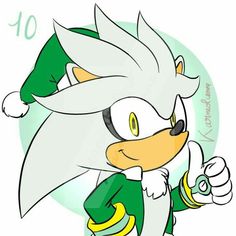 sonic the hedge cartoon character in green and white