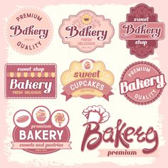 vintage bakery labels and emblems