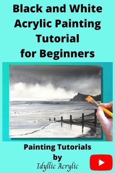 an image of black and white acrylic painting for beginners by idyllic acrylic