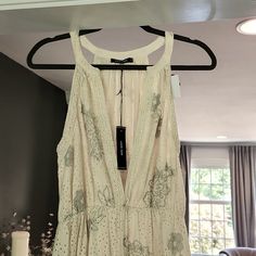 New With Tags Beaded Trim Hook & Eye Closure Elastic Waist Cotton Shell Cotton Lining A-Line Dress Silver Maxi Dress For Summer Wedding, Love Sam, Cotton Midi Dress, Beaded Trim, Hook Eye, A Line Dress, Elastic Waist, A Line, Midi Dress