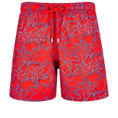 Tiaré flowers can be found in spades on these Mistral Macro Raiatea embroidered swimming trunks. A breath of floral sweetness that takes you to the Polynesian lagoons.Embroidered fabric, numbered limited edition of swim trunks to 245 copiesSwim trunks with elastic waistband with drawstring and silver tips (engraving 925 certified)Side pockets and back pocket with Turtle personnalized round snap buttonTwo back eyeletsSide leg length in size M: 15.6"Men Swim TrunksMen Swim Trunks Macro RaiateaMode Luxury Summer Swimwear For Vacation, Red Swim Trunks For Spring Vacation, Spring Pool Red Bottoms, Red Beachwear Swim Trunks, Fitted Red Swim Trunks For Beach Season, Red Floral Print Swimwear For Pool, Red Floral Print Beach Bottoms, Red Floral Print Bottoms For Beach Season, Red Hawaiian Swimwear For Poolside