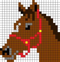 Simple Horse Cross Stitch Patterns, Horse Pixel Pattern, Horse Pixel Art, Horse Cross Stitch Patterns, Pixel Horse, Image Pixel Art, Cross Stitch Horse, Pixel Quilting