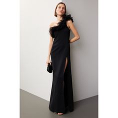 Black chiffon (100% Viscose). A-line. Sleeveless. One shoulder. Side zipper closure. 59" from shoulder to hemline. Imported. Black Chiffon, Rent The Runway, Closet Designs, Giambattista Valli, Thigh Highs, Side Zipper, One Shoulder Dress, Shoulder Dress, One Shoulder