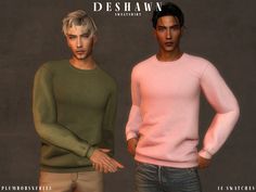 two men standing next to each other in front of a dark background with the words deshamn on it