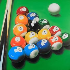 Pool Table With Ball Formation Poster Print by Atelier B Art Studio Image 1 Pool Rack, Home Pool, Pool Ball, Creative Wall Art, Painted Books, Painted Table, Pool Table, Fine Arts Posters, Canvas Home