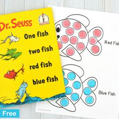 one fish two fish red fish blue fish dr seuss book and coloring book for kids