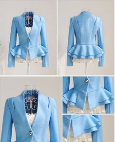 Peplum Blazer, Blazer Jackets For Women, Peplum Jacket, Trendy Fashion Tops, Classy Work Outfits, Fashion Design Clothes, Jacket Pattern, Formal Outfit