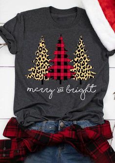 Plaid And Leopard, Plaid Sleeve, Christmas Plaid, Plaid Christmas, Holiday Shirts, Christmas Cheer, Christmas Tshirts, Red Plaid