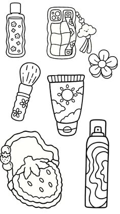 coloring pages for kids with different things to draw on the page, including cookies and other items