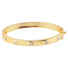 18KT:19.786g,D:1.18ct, Modern Bracelets, Bangles Making, Diamond Bangle, Bezel Setting, Jewelry Bracelets, Bangles, Diamonds, Yellow Gold, Bracelet