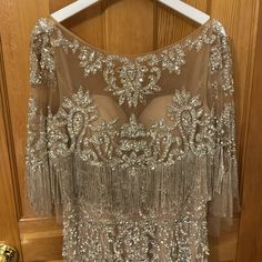 Beautiful Terani Couture Gown. Only Worn Once. It Has A Few Beading Missing But Great Condition. Dry Cleaned. Dress Was Hemmed - I Am 5’2” Couture Gown, Nude Dress, Terani Couture, Couture Gowns, Couture Dresses, Size 12, Beading, Prom Dresses, Prom